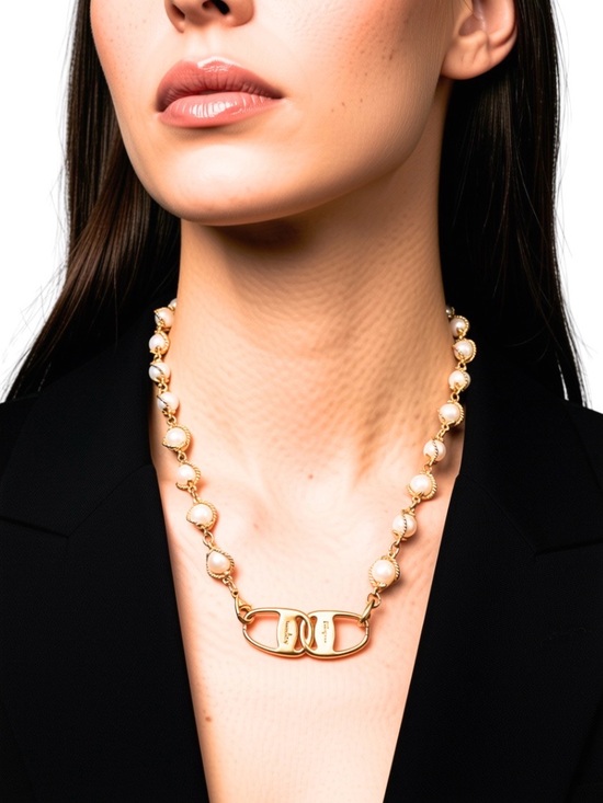 Jewelry - Ferragamo Upcycled Caged Pearl Necklace